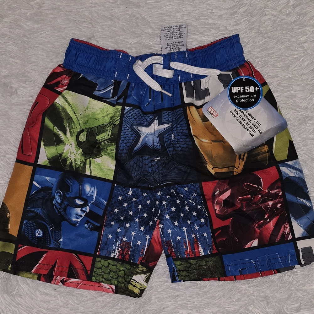 Marvel Heroic Red and Blue Swim Shorts